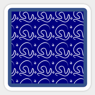 Background illustration blue wave, abctract, decorative design pattern Sticker